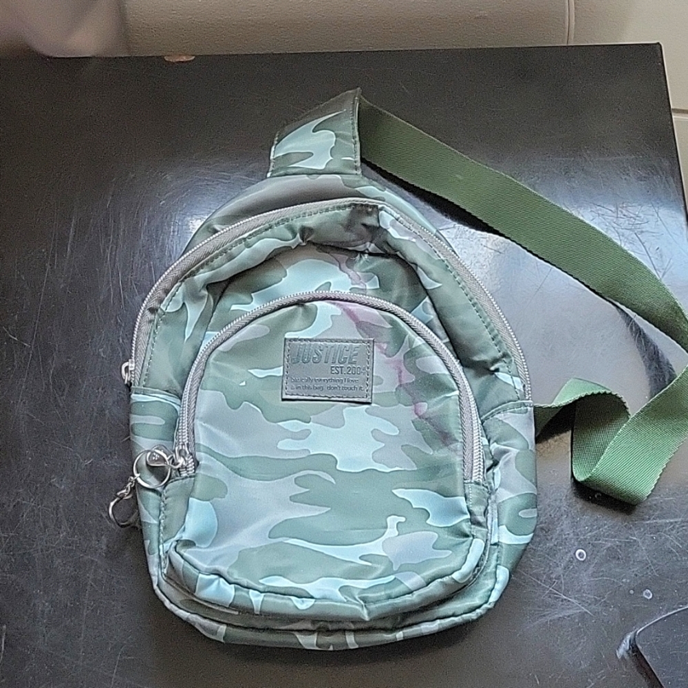 Camo justice mini backpack